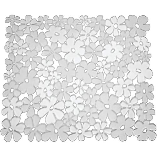 TEEAW-iDesign iDesign Blumz Tapis Évier - Moyen Fond Évier en Plastique Pvc - Protection Évier pour Lavabo - Transparent