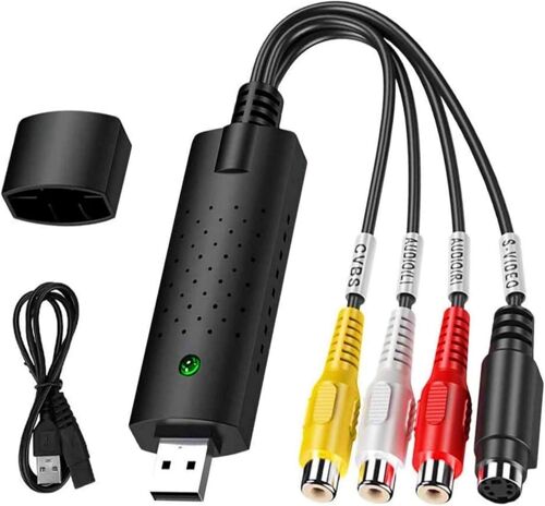VornixorSarlshop-USB Convertisseur Video Audio VHS VCR Hi8 Mini DV vers Analogique Numérique, Audio Vidéo USB Carte de Capture Transfère Numérique pour Windows 11/10/8/7 / XP/Vista
