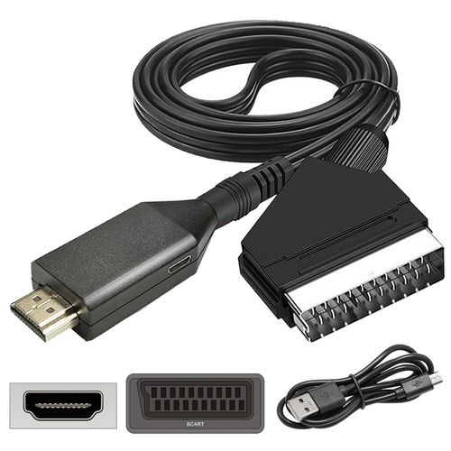 Cable Peritel Hdmi,Convertisseur Péritel Vers Hdmi,Convertisseur Vidéo Audio,Adaptateur Hdmi Peritel Pour Dtv Stb Vhs Vcr Ps3 Sky Dvd Blu Ray,Convertisseur Péritel Vers Hdmi Full Hd 1080P[Z114]