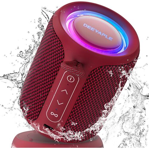 Enceinte Bluetooth, Baffle Bluetooth au Basse Intense, Enceinte Connectée Bluetooth 5.3, 15W Haut Parleur Bluetooth, Étanche IPX7, Double Appairage Stéréo,avec Autonomie de 10 Heures (Noir)