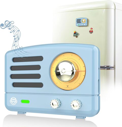 CMJAAGUR-Mini Haut-Parleur Bluetooth Autocollant Magnétique, Haut-Parleur Bluetooth Rétro Portable Avec Bluetooth 5.3 Et Câble Usb-C, Adhère À La Surface Métallique, Décoration D'Intérieur De Sty[M419]