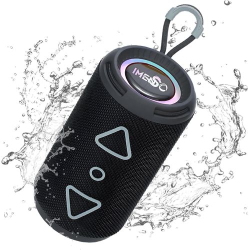 S1037 Mini Haut-Parleur Bluetooth Portable Sans Fil Avec Lumières Rvb Surround Stéréo Basses Bluetooth V5.3 Pour Iphone Samsung ¿ Jardin, Maison, Extérieur (Noir)