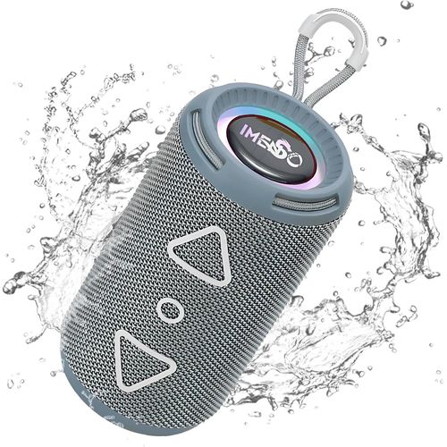 S1037 Mini Haut-Parleur Bluetooth Portable Sans Fil Avec Lumières Rvb Surround Stéréo Basses Bluetooth V5.3 Pour Iphone Samsung \U2013 Jardin, Maison, Extérieur (Argenté)