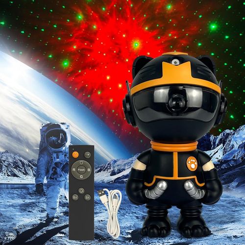 TRAHOO-Projecteur Galaxie, Chat M¿¿canique Projecteur Etoile D'¿¿toiles avec N¿¿buleuse, Astronaute Projecteur de T¿¿l¿¿commande Rotation ¿¿ 360 ¡ã, Projecteur Ciel Etoile pour Deco Chambre Enfants Adultes