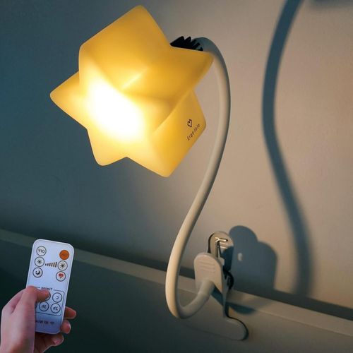 Baby Star Clip-On Night Light, Dimmable Warm Light, With 6 Brightness Levels Night Light Child Nursing ¿ Reading Lamp, Desk Lamp, Led Night Light, Nursery Decor, Baby Gift