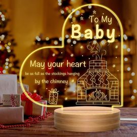 Bnhgc-Cadeaux De Noël Pour Jouets De Bébé \U2013 Veilleuse 3d Gravée \U2013 Cadeau De Baptême Religieux Avec Mots De Prière, Louange Chrétienne Et Culte \U2013 Cadeau D'inspiration Pour Fille Et Garç
