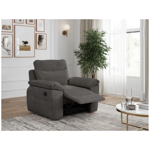 Fauteuil De Relaxation Manuel En Velours Côtelé Gris