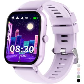 KALANKA-Montre Connectée Enfant Cardiofrequencemetre Moniteur de Sommeil Podomètre Modes Sport étanche Reveil Jeux Bluetooth Appel Jouet Ado Fitness Tracker Cadeau Fille Garçon 3+ Ans Adolescent