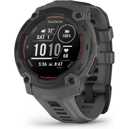 Chenquansarl-Instinct E - Montre Gps Robuste Et Connectée ¿ Noir Avec Bracelet Gris Charbon ¿ Boîtier 45 Mm