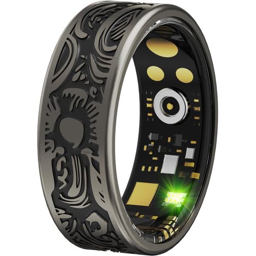 Smart Ring Fitness Anneau Android En Fibre De Carbone Avec Podomètre,Fréquence Cardiaque,Oxygène Dans Le Sang,Traqueur D'Activité Pour Le Sport,Le Temps,La Distance,Les Calories Compatible Avec