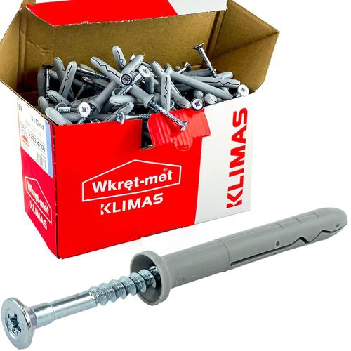 MEVRONISSHOP-Lot de 100 chevilles à frapper M6 x 80 mm pour béton, brique pleine, grès calcaire, pierre ponce, pierre naturelle, cruciforme, démontable