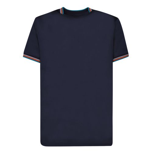 T-Shirt Rayé En Coton Bleu Pour Homme Paul Smith