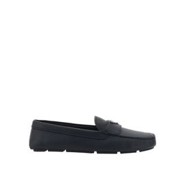 Chaussures Mocassins En Cuir Noir Prada Drive
