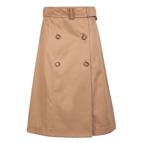 Jupe Midi En Coton Marron Burberry