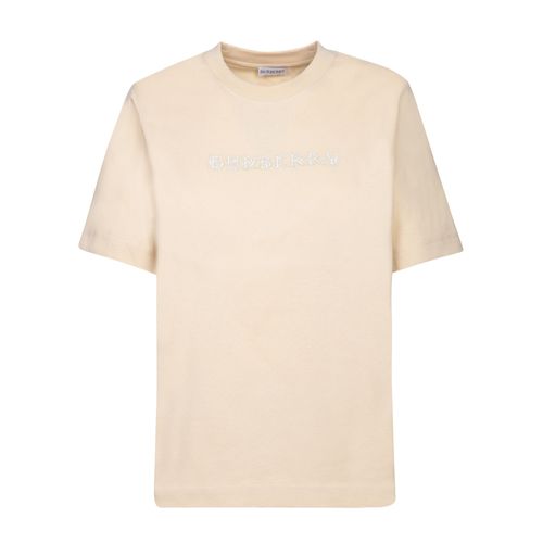 T-Shirt En Coton Beige Avec Logo Burberry Pour Femmes