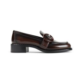 Mocassins En Cuir Marron Prada Pour Femmes - 37 1/2