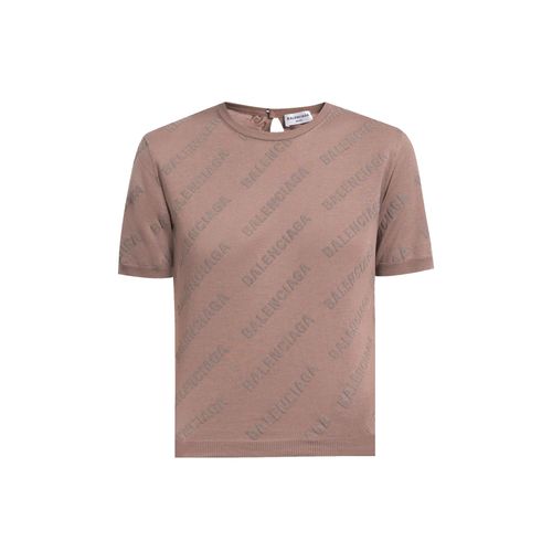 Top En Coton Tricoté Marron Pour Femme Balenciaga