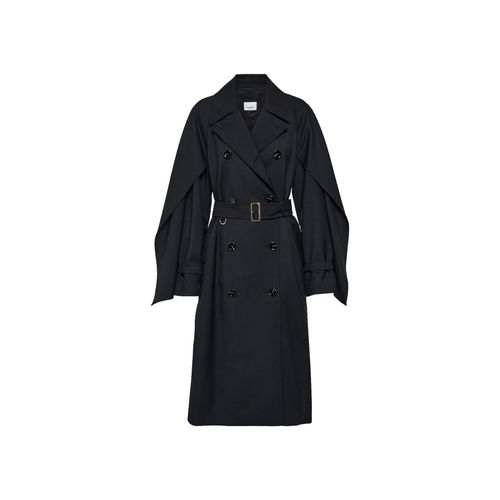 Trench-Coat En Mélange De Laine Noir Burberry