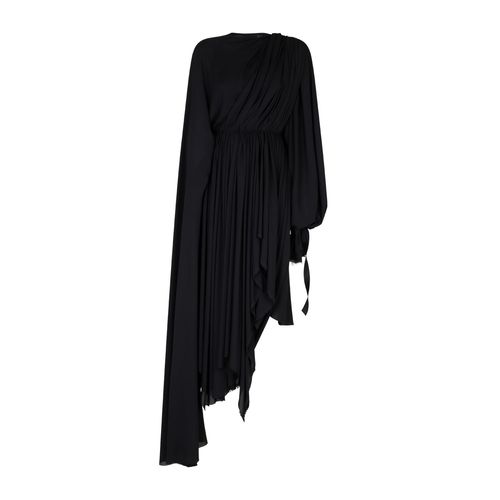 Robe En Polyester Asymétrique Noire Balenciaga