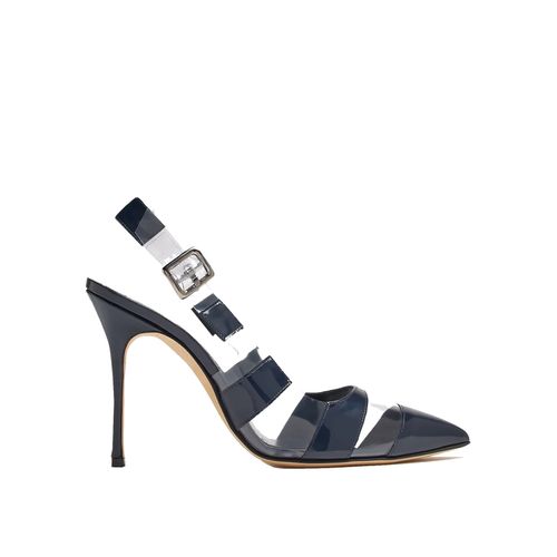 Pompes En Cuir Uxra 105 Bleues Manolo Blahnik
