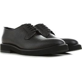 Chaussures Lacets En Cuir Noir Pour Emporio Armani