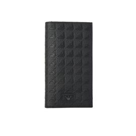 Portefeuille en cuir noir pour homme Emporio Armani