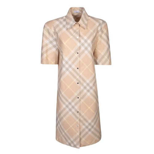 Robe Beige En Coton Burberry Pour Femmes
