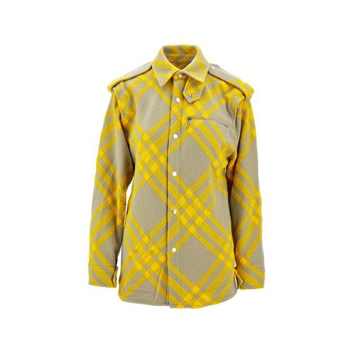 Veste À Carreaux En Laine Jaune Pour Femmes Burberry