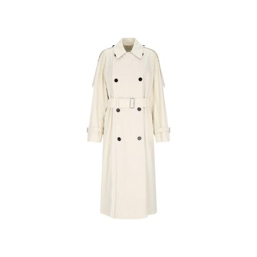 Trench-Coat En Coton Blanc Pour Femmes Burberry