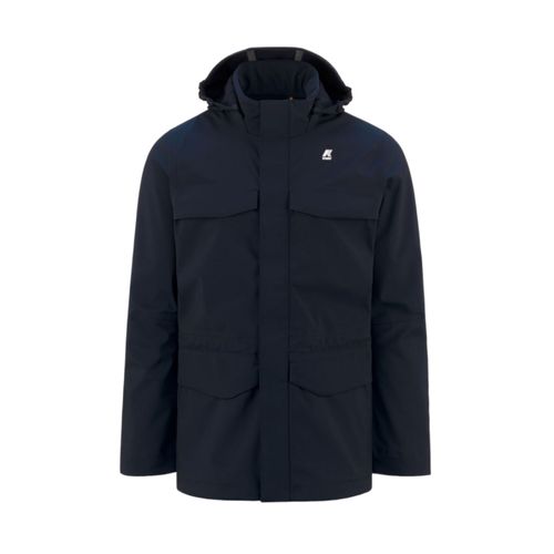 Veste À Capuche En Nylon Bleu Coupe-Vent K-Way