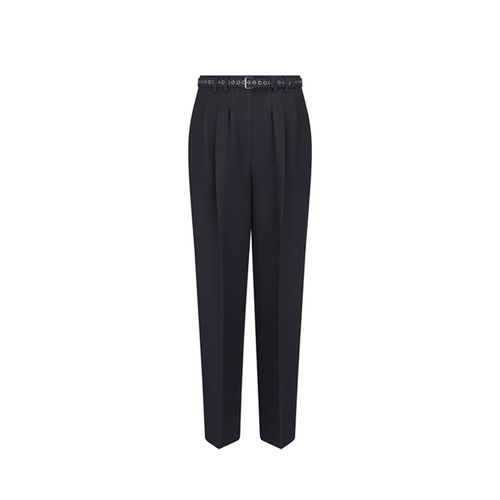 Pantalon Femme En Laine Et Soie Noir Dior