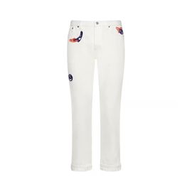 Jeans En Coton Pour Homme Dior White Kenny Scharf Patches