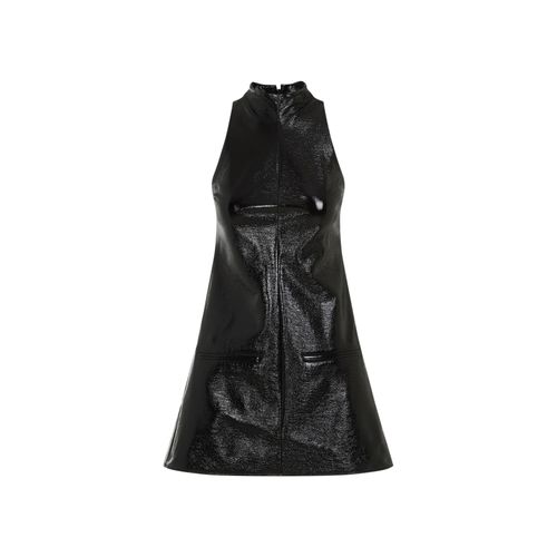 Robe En Mélange De Coton Noir Courrèges - Mode Élégante Pour Femmes
