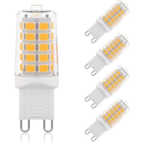 Ampoules G9 Led 2700k Blanc Chaud Non Dimmable 5pcs,G9 230v 4w 450lm Led Équivalent À Une Ampoule Halogène T4 De 40w,Ampoule Led Avec Angle De Faisceau De 360°,Pour Lampe De Bureau En Cristal