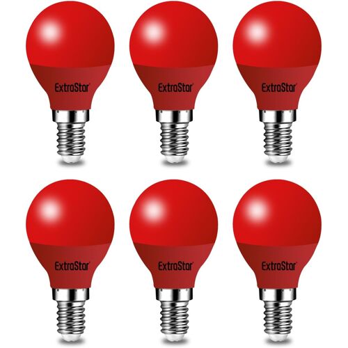 TIANYI-Ampoule LED Couleur E14 4W équivalente 40W AC 220V-240V, Ampoules Guirlande Couleur LED G45, orange rouge jaune bleu vert pour lumières de Noël de patio extérieur (rouge, lot de 6)