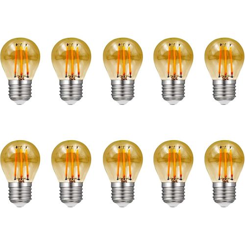 Un Paquet De 10 Lampes À Économie D'énergie Led E27,Équivalent À Incandescence Incandescent 4w 40w,Lumière Blanche Chaude 2700k, Lampe À Incandescence Transparente À Vis Edison G45,400lm,Ac220-240v