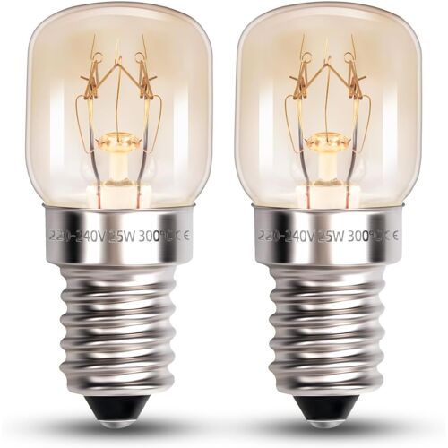 KALANKA-Ampoule de Four T22 E14 25W Blanc Chaud 2700k, AC 220-240V, jusqu'à 300°C, Lampe Four 25W Petit Culot, Ampoule pour Four Micro-Ondes, Lampe à Sel, Dimmable, lot de 2