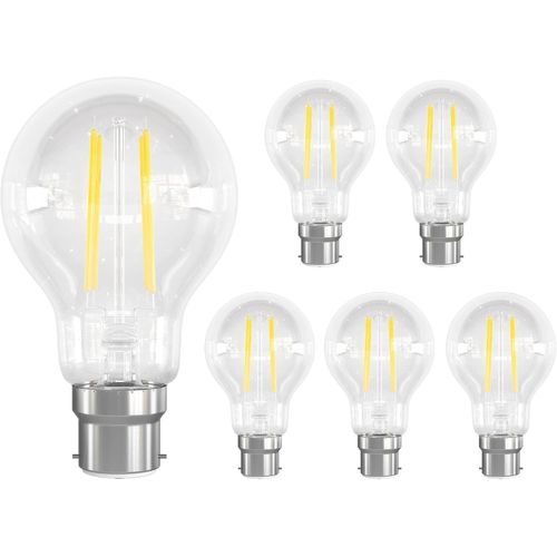 Ampoule B22 Led Blanc Chaud 2700k, Ampoule A Baïonnette Led A60 B22, 6w Équivalent À 60w Halogène, Ac 230v, 690 Lumen, Rétro Transparent Ampoule Filament Vintage, Non Dimmable, Lot[Amp742463]