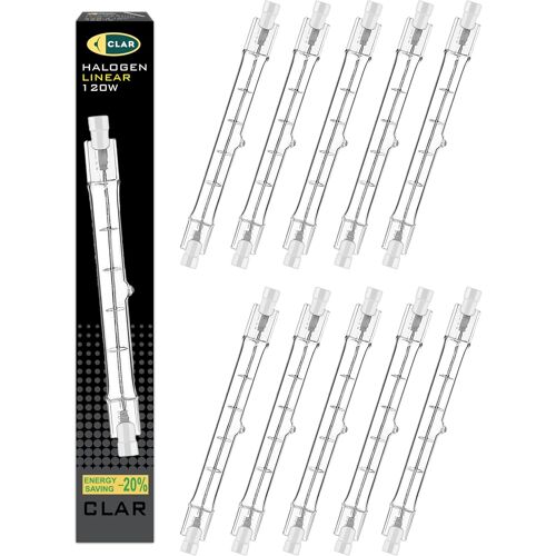 Kal-Ampoule Halogène R7s 118mm, Lampadaire Halogène, Lampe 120w (Pack De 10)
