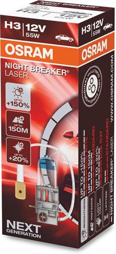 Kal-Night Breaker Laser H3, +150% De Lumière En Plus, Ampoule De Phare Halogène, 64151nl, 12v, Boîte Pliante (1 Lampe)