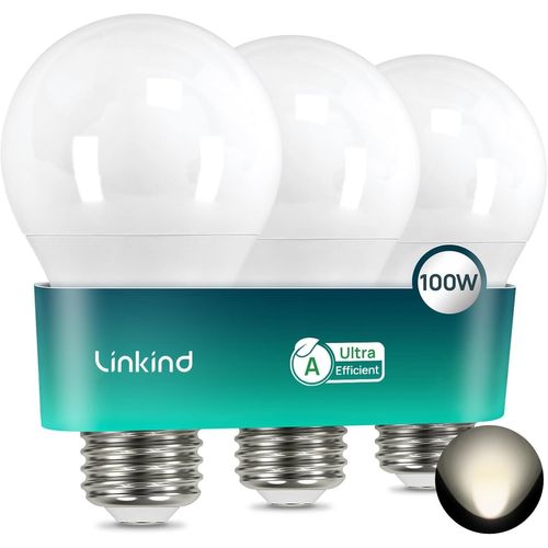 Ampoule Led E27 Classe Énergétique A 806lm, 3,8w=60w, Blanc Neutre 4000k, 50000h Durée De Vie, Non Dimmable, Ampule A60 Edison, Angle 220°, Mat, Lot De 3