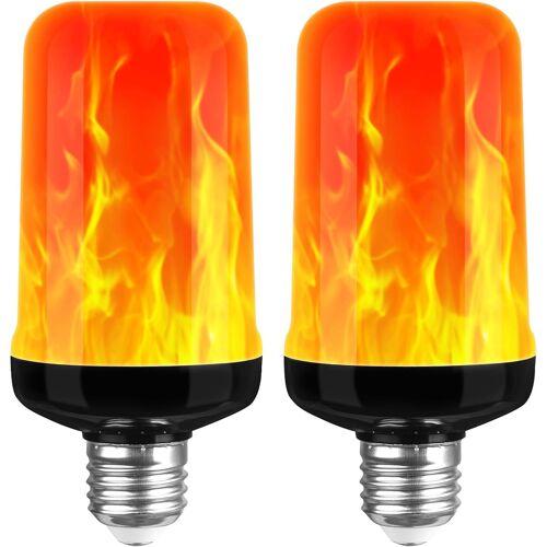 Kal-Ampoule À Flamme Led, 3w E27 Ampoule À Effet De Flamme, 1400k, Ampoule À Lumière Vacillante, 3 Modes D'éclairage, Lampes D'ambiance Décoratives Pour Maison, Jardin, Bar, Halloween, Noël (2 Pcs)