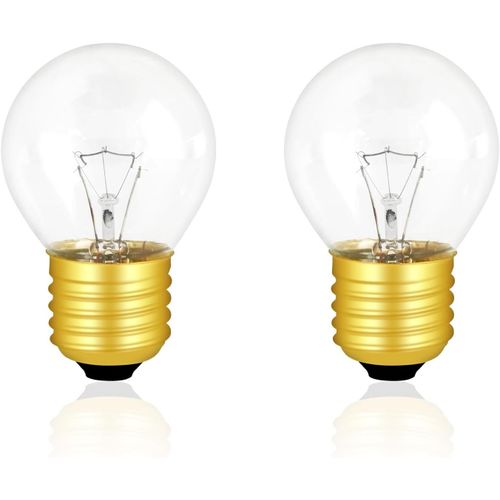 Ampoule de Four Dimmable,Edison E27 G45,71MM * 45MM,Résistant Jusqu'à 300 Degrés,410LM,AC 220V,2700K Blanc Chaud,Ampoule P45,pour Four,Fours Grill,Lampes à Lave,Lot de 2