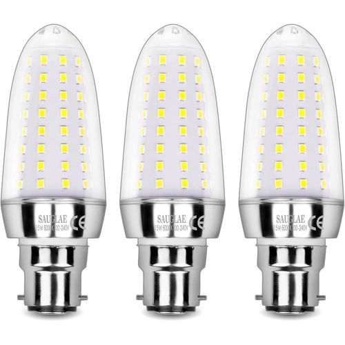 Cheng-Ampoules Led 15w, Équivalent 120w Ampoule Incandescente, 6000k Blanc Froid, 1700 Lm, Ampoules À B22 Baïonnette, 3 Pièces