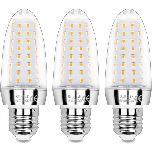 Cheng-Ampoules Led 15w, Équivalent 120w Ampoule Incandescente, 3000k Blanc Chaud, 1700 Lm, Ampoules À E27 Vis Edison, 3 Pièces