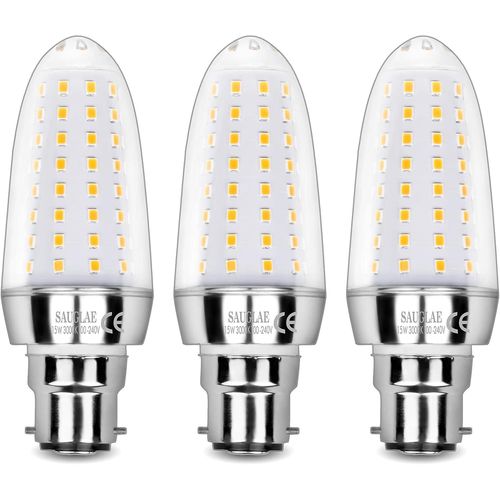 Ampoules Led 15w,Équivalent 120w Ampoule Incandescente,3000k Blanc Chaud,1700 Lm,Ampoules À B22 Baïonnette,3 Pièces