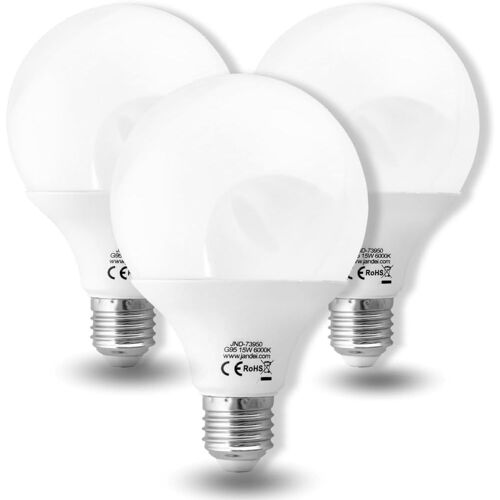 - Lot De 3 Ampoule Globe Led, G95 E27, 15w (Équivalent 120w Halogène) Lumière Blanc Neutre 4200k, 1500 Lumens, Cri ¿80, Non Dimmable