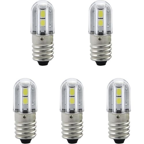 Gutre Ampoules Led E10, Lot De 5 Pièces,12v Blanc Chaud 1w 100lm 3000k,Ampoules Miniatures À Vis De Remplacement (Blanc Chaud, 12v)