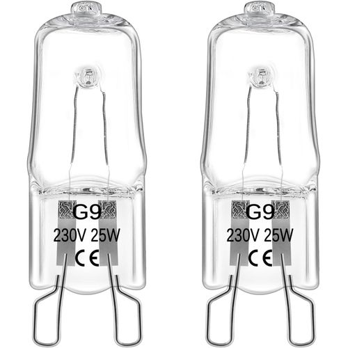 SJZG-Ampoule De Four Halogène G9 25W 300 Degrés, 230V, Ampoule Halogène Dimmable Blanc Chaud 2800K, 300Lm, G9 Lampes Halogènes Pour Four, Micro-Ondes, Plafonnier, Eclairage D'Armoire, Lot De 2