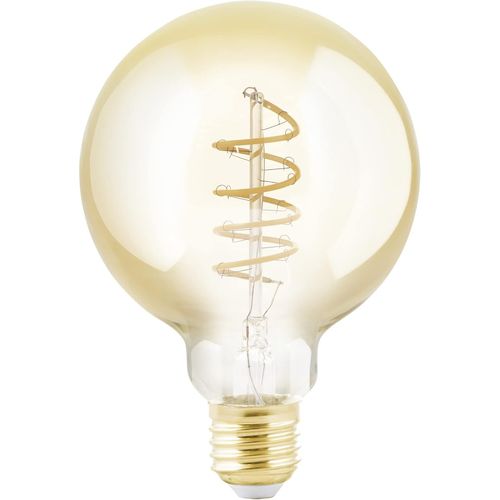Yemaesre-Lampe Led E27 Dimmable, Filament Vintage Spirale, Ampoule , Globe Éclairage Rétro, 4 Watts (Correspond À 25 Watts), 245 Lumens, Blanc Chaud, Ambré, 2000 Kelvin, G95, Ø 9,5 Cm